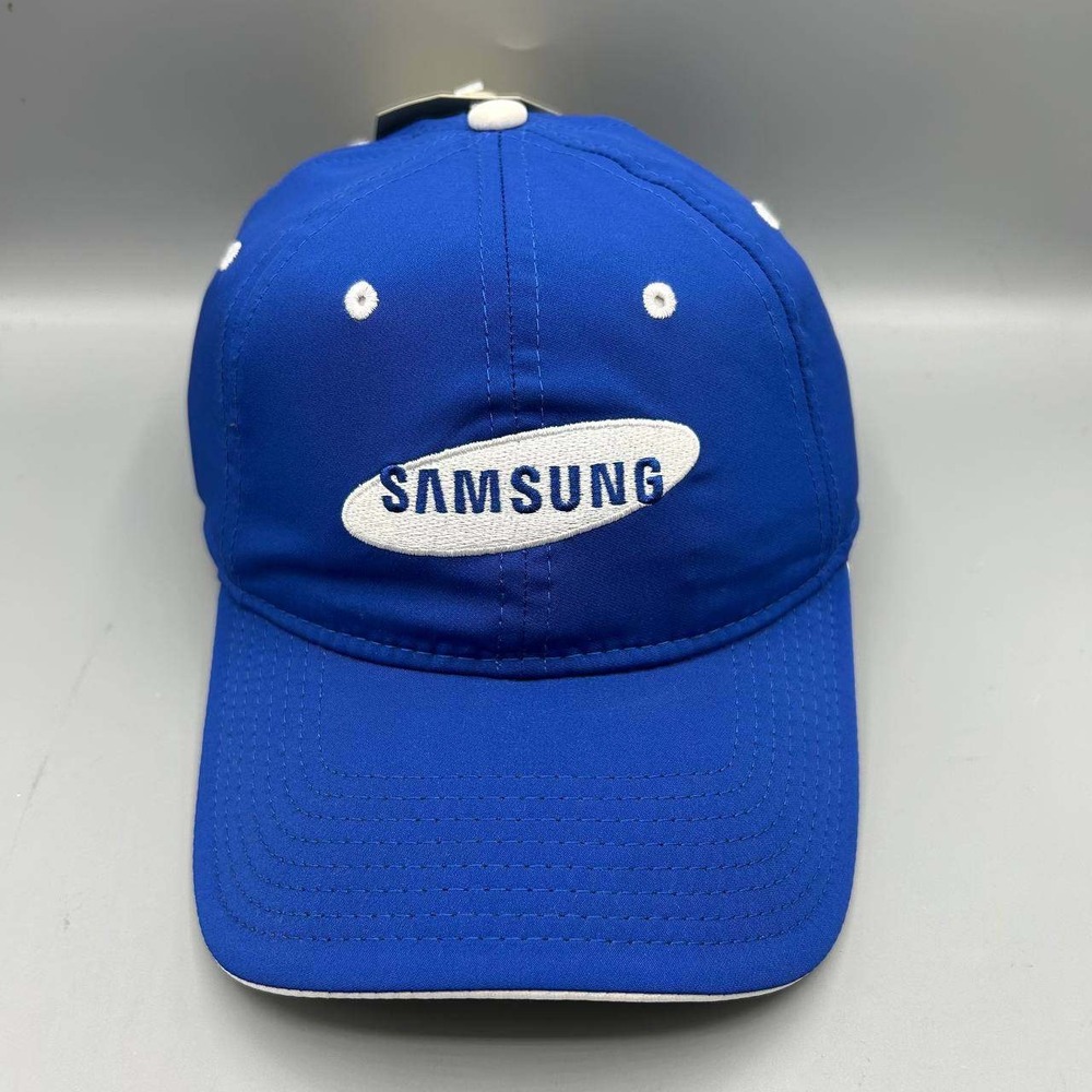 Samsung Hat Men Blue White Embroidered The Game Strap Back Cap New
